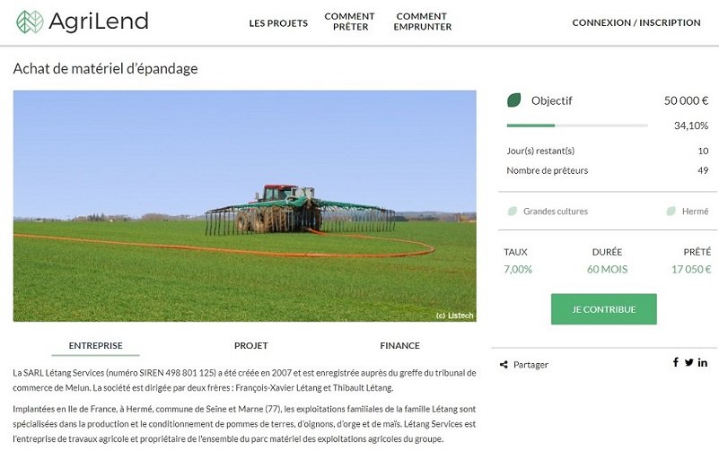 AgriLend : Exemple de projet à financer