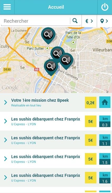 Bpeek - les missions disponibles autour de chez vous