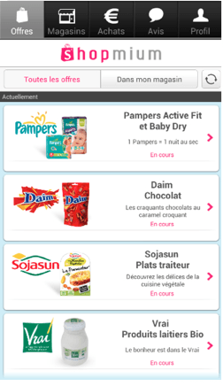  Application Shopmium : des promotions en direct de votre smartphone.
