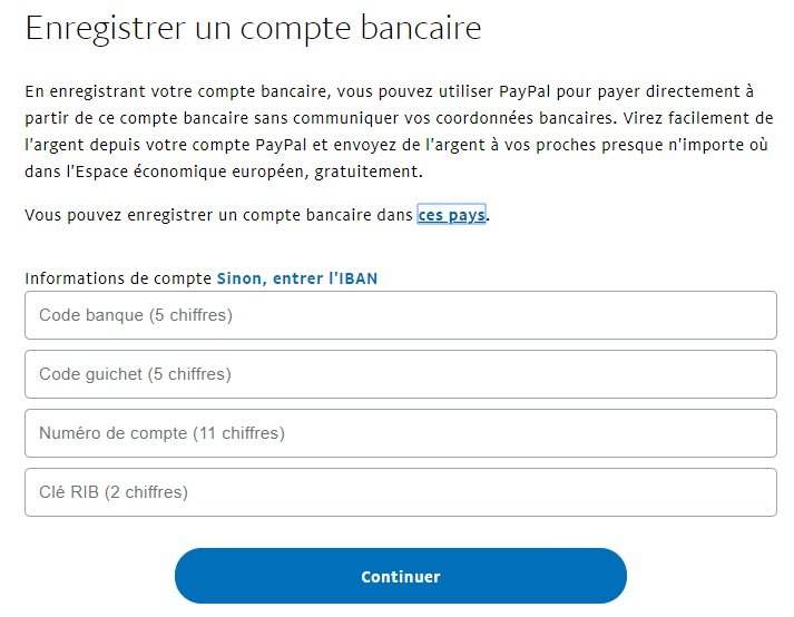 ajouter un compte bancaire sur paypal