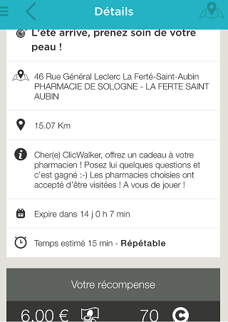 description des missions dans click and walk