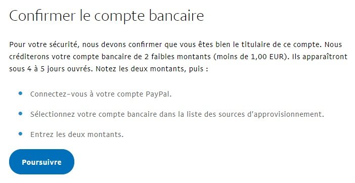 confirmer un compte bancaire sur paypal