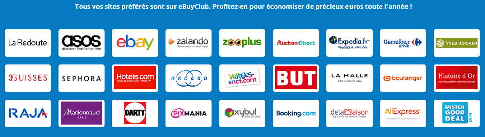 ebuyclub : quelques exemples de marchands partenaires